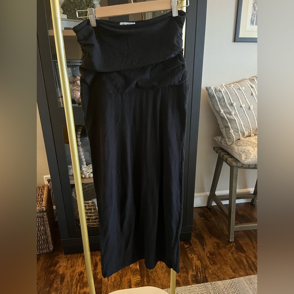 James Perse Classic Black jersey knit Maxi Skirt